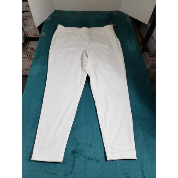 Zac & Rachel Jeans Size 2X Womens White Stretch Denim Mid Rise Pull On Ankle NWT - Picture 1 of 14